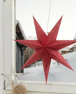 Vianočné svetelné hviezdy STAR TRADING Červená papierová hviezda Antique