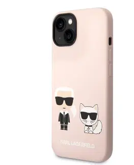 Puzdrá na mobilné telefóny Puzdro Karl Lagerfeld MagSafe Liquid Silicone Karl and Choupette pre Apple iPhone 14, ružové 57983111162