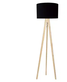 Lampy  Stojacia lampa ROLLER 1xE27/60W/230V borovica čierna 