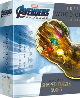 Hračky puzzle TREFL - Drevené puzzle 500+5 - Avengers Rukavica nekonečna