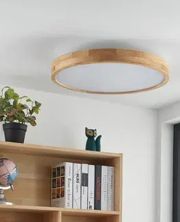 Stropné svietidlá Lindby Stropné svietidlo Lindby Lanira LED z dubového dreva, 60 cm