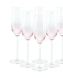Poháre Poháre na šampanské, set 6 ks, 280 ml, ružová, CELESTE TYP 1