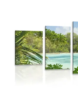 Obrazy prírody a krajiny 5-dielny obraz nádherná pláž na ostrove La Digue
