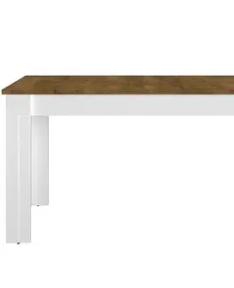 Jedálenské stoly Rozkladací stôl Lille 15 140/180x82cm Biely Mat/Dub Lefkas
