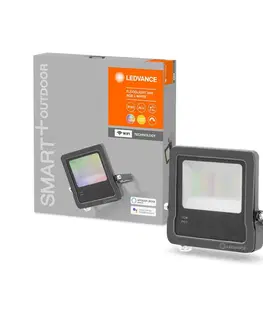SmartHome vonkajšie svietidlá nástenné LEDVANCE SMART+ LEDVANCE SMART+ WiFi Floodlight, RGBW, sivá, 30 W