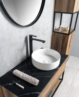 Kúpeľňa SAPHO - SKARA umývadlová skrinka 100x50x45cm, čierna mat/dub collingwood CG009-1919