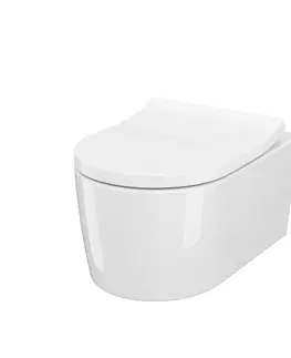 Záchody DEANTE Podstavný rám, pre závesné WC misy bez tlačidla + WC CERSANIT INVERTO + SEDADLO duraplastu SOFT-CLOSE CST_WC01 X IN1