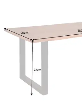 Jedálenské stoly Jedálenský stôl ATHAMÁS akácia 3,5 cm Dekorhome 160x90x76 cm