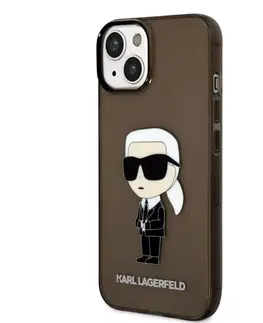 Puzdrá na mobilné telefóny Zadný kryt Karl Lagerfeld IML Ikonik NFT pre Apple iPhone 14, čierna 57983112418