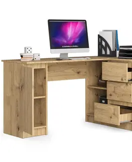 Písacie stoly Dizajnový písací stôl ROMAN155P, dub Artisan