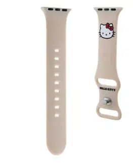 Príslušenstvo k wearables Hello Kitty Liquid Silicone Kitty Head Logo remienok pre Apple Watch 38/40mm, béžový