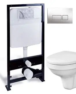 Kúpeľňa PRIM - předstěnový instalační systém s chromovým tlačítkem 20/0041 + WC CERSANIT DELFI + SOFT SEDADLO PRIM_20/0026 41 DE2