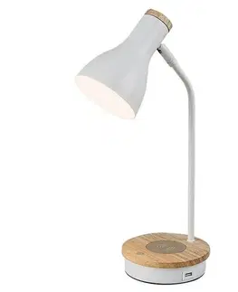 Stolové lampy Rabalux 74001 stolná lampa Mosley, biela