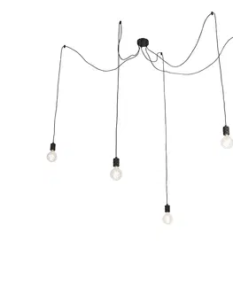 Zavesne lampy Dizajnové závesné svietidlo čierne 5-svetlé - Cavalux