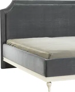 Postele TARANKO Florencja FL-1 160 čalúnená manželská posteľ tmavosivá (Velvet-B1 169) / vanilka