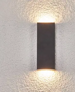 Vonkajšie nástenné svietidlá Lucande Ploché vonkajšie nástenné LED svietidlo Corda