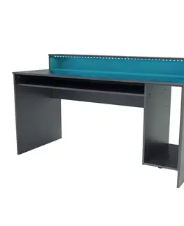 Herné stoly PC stôl/herný stôl, grafit, TEZRO NEW