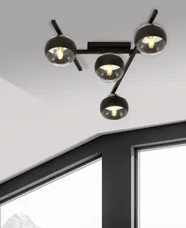 Stropné svietidlá EMIBIG LIGHTING Inteligentné stropné svietidlo, čierne/čierne, 4 svetlá