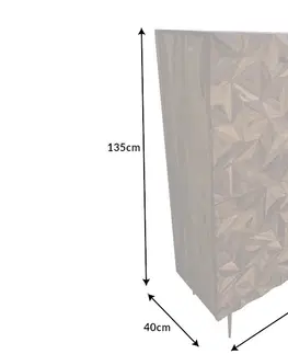 Komody LuxD Dizajnová vysoká komoda Lassie 135 cm Sheesham