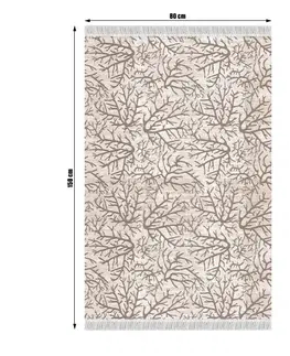 Koberce a koberčeky KONDELA Arila koberec béžová / vzor konár