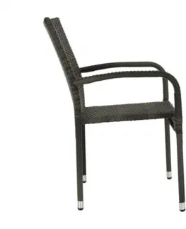 Záhradné stoličky a kreslá Záhradná stohovateľná stolička, sivá, VIPANA