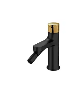 Kúpeľňové batérie CERSANIT - Stojánková bidetová batéria INVERTO, čierna + zlatý úchyt S951-288