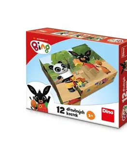 Drevené hračky DINOTOYS - Kubus Bing 12 kociek