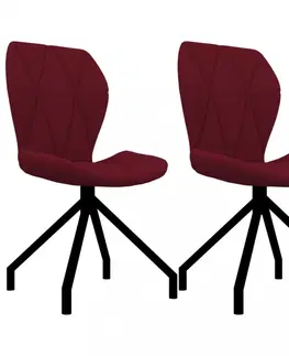 Jedálenské stoličky a kreslá Jedálenská stolička 2 ks umelá koža Dekorhome Vínová