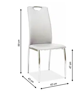 Jedálenské stoličky KONDELA Ervina jedálenská stolička biela / chrómová