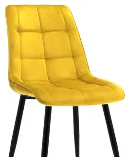 Jedálenské stoličky TRISTE 2 jedálenská stolička, žltý velvet