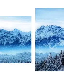 Obrazy prírody a krajiny 5-dielny obraz zamrznuté hory