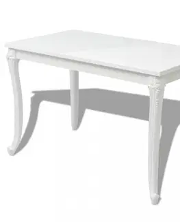 Jedálenské stoly Jedálenský stôl vysoký lesk biely Dekorhome