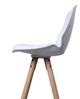 Barové stoličky Dkton 23608 Dizajnová pultová stolička Nerea, biela