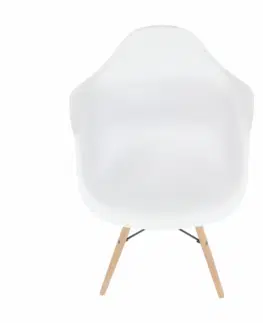 Stoličky Kreslo, biela/buk, DAMEN 2 NEW