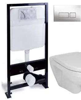 Kúpeľňa PRIM - předstěnový instalační systém s chromovým tlačítkem 20/0041 + WC JIKA LYRA PLUS + SEDADLO duraplastu PRIM_20/0026 41 LY6