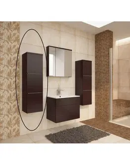Kúpeľňový nábytok Skrinka vysoká, wenge, MASON WE11