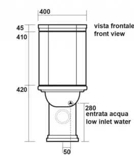 Kúpeľňa KERASAN - WALDORF WC kombi misa 40x68cm, spodný/zadný odpad, čierna mat 411731