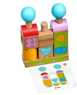 Náučné hračky LUCY & LEO - 218 Tvary a emócie – drevená skladačka s predlohami