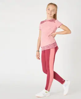 nohavice Dievčenské legíny S500 s vysokým pásom a vreckom ružové