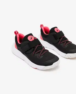 tenis Detská obuv Playful Fast s pružnými šnúrkami a suchým zipsom čierno-ružová