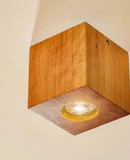 Bodové svetlá SOLLUX LIGHTING Stropné svietidlo Ara ako kocka z dreva