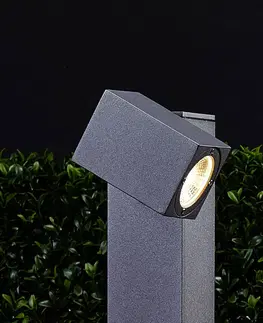 Osvetlenie príjazdovej cesty Lucande Lorik chodníkové LED svietidlo flexibilná hlava