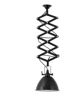 Závesné svietidlá FARO BARCELONA Závesná lampa Mou, výškovo nastaviteľná v čiernej