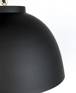Zavesne lampy Závesná lampa čierna s mosadzným vnútrom 60 cm - Hoodi