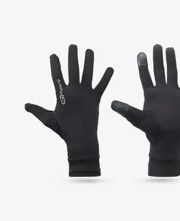bežecké oblečenie Bežecké dotykové rukavice 100 čierne