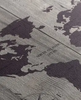 Obrazy mapy Obraz hnedá mapa na drevenom pozadí