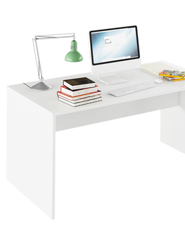 Písacie a pracovné stoly KONDELA Rioma Typ 16 písací stôl biela