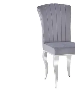 Jedálenské stoličky KING VELVET jedálenská stolička, šedá
