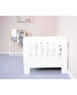 Detské postieľky, cestovné postieľky New Baby Detská posteľ so zábranou Erik biela, 140 x 70 cm