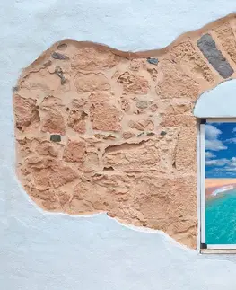 Tapety s imitáciou tehly, kameňa a betónu Tapeta s výhľadom na more